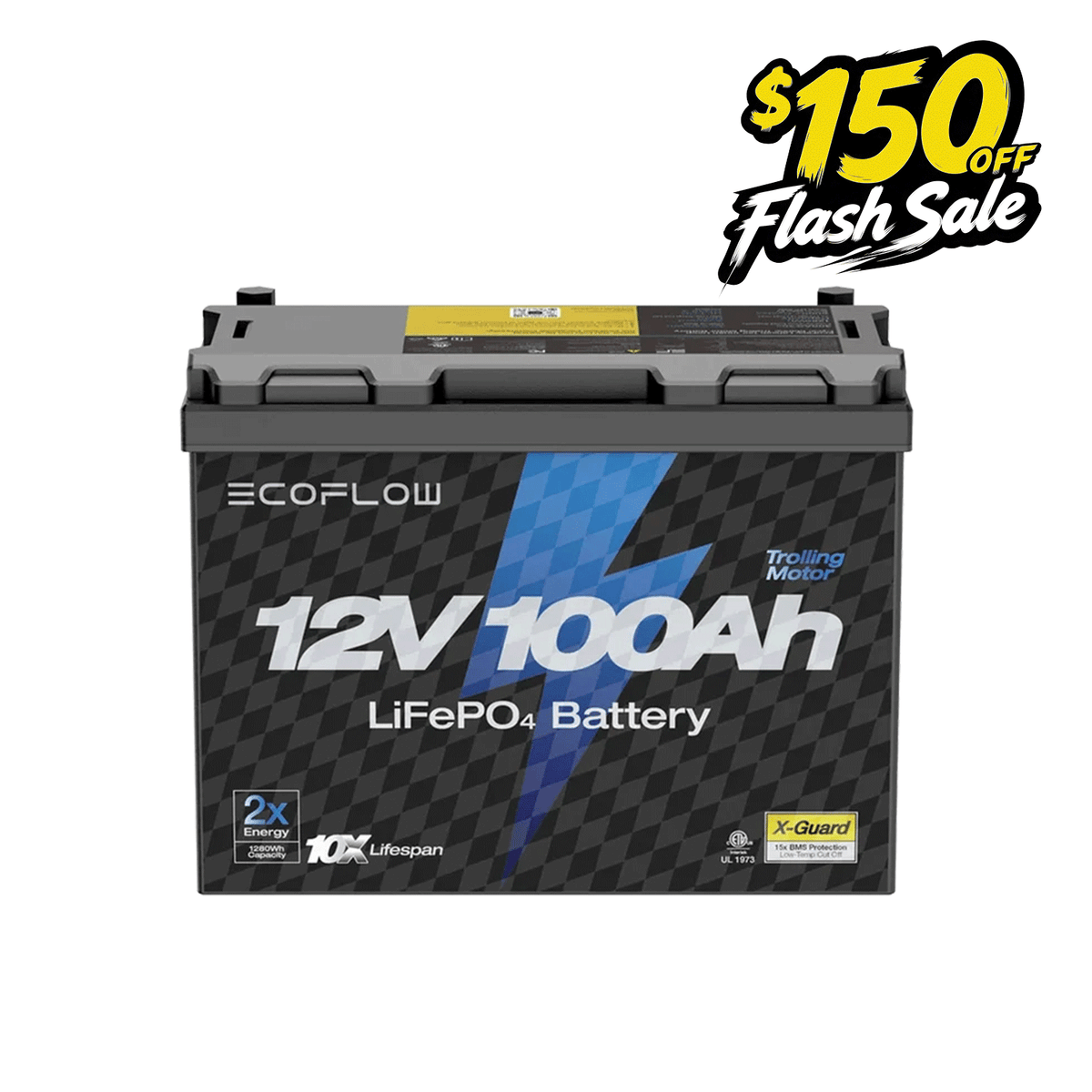 EcoFlow 12V 100Ah Lithium Trolling Motor Battery