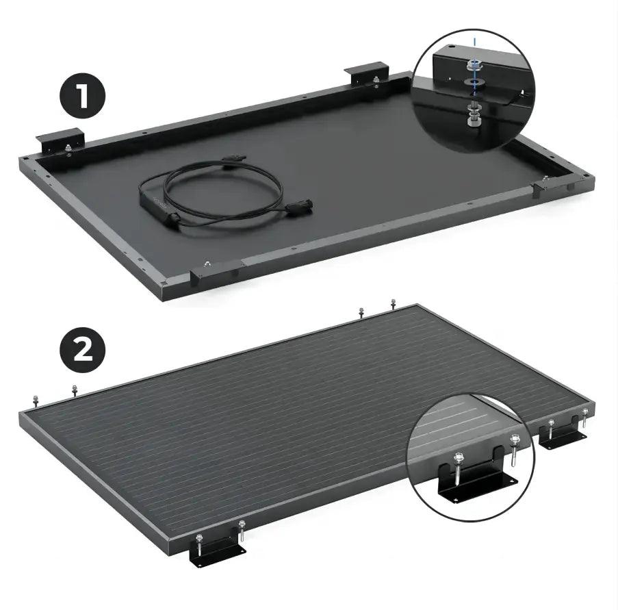 Ecoflow 2 x 100W Rigid Solar Panel + 2*Solar Panel Mounting Feet